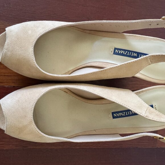 New Stuart Weitzman suede wedge sandals, size 9M - Picture 6 of 6
